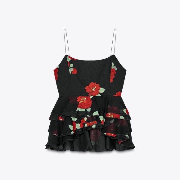 Price Firm - ZARA Bloggers Fav Floral Print Ruffled Top - Picture 11 of 15